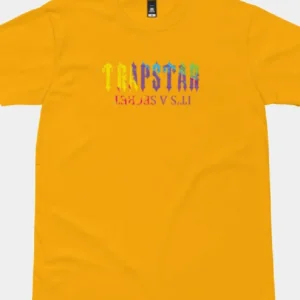 T-shirt gialla con motivo di pittura segreta di Trapstar
