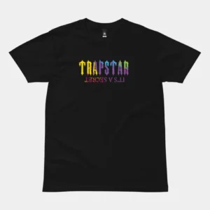 T-shirt nera con motivo di pittura segreta di Trapstar