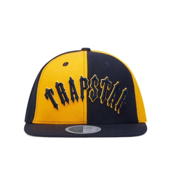 Cappello Trapstar Irongate ad arco aderente - Blu scuro/Giallo