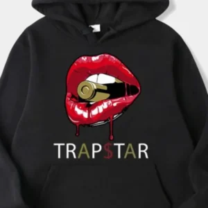 Felpa Trapstar Red Lips Nera