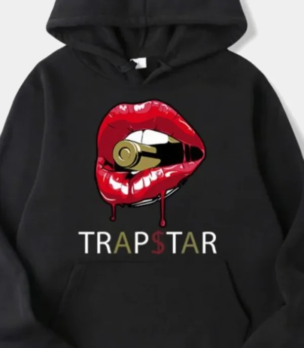 Felpa Trapstar Red Lips Nera